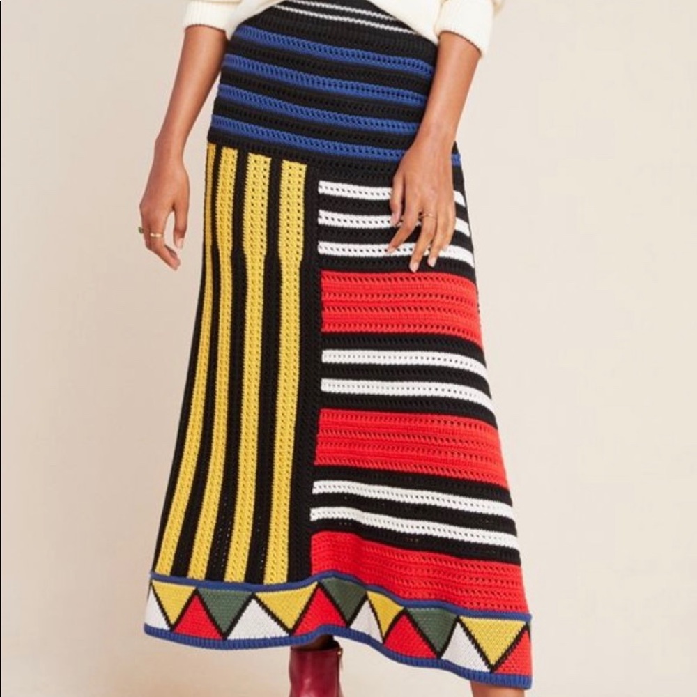 Anthropologie Farm Rio crochet medium NWT skirt